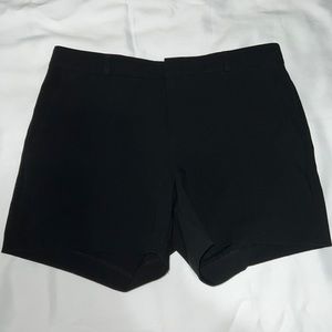 High waisted black dress shorts